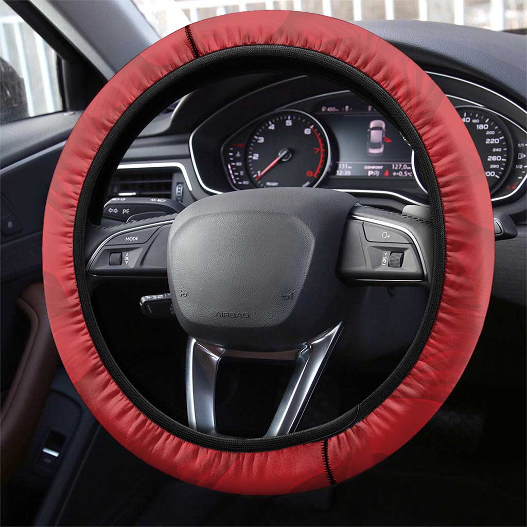 Hawaii Prince Kuhio Steering Wheel Cover Red Hawaiian Lau Maia With Leis