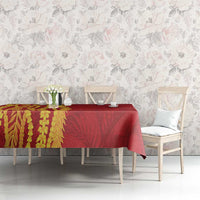 Hawaii Prince Kuhio Tablecloth Red Hawaiian Lau Maia With Leis