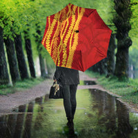 Hawaii Prince Kuhio Umbrella Red Hawaiian Lau Maia With Leis