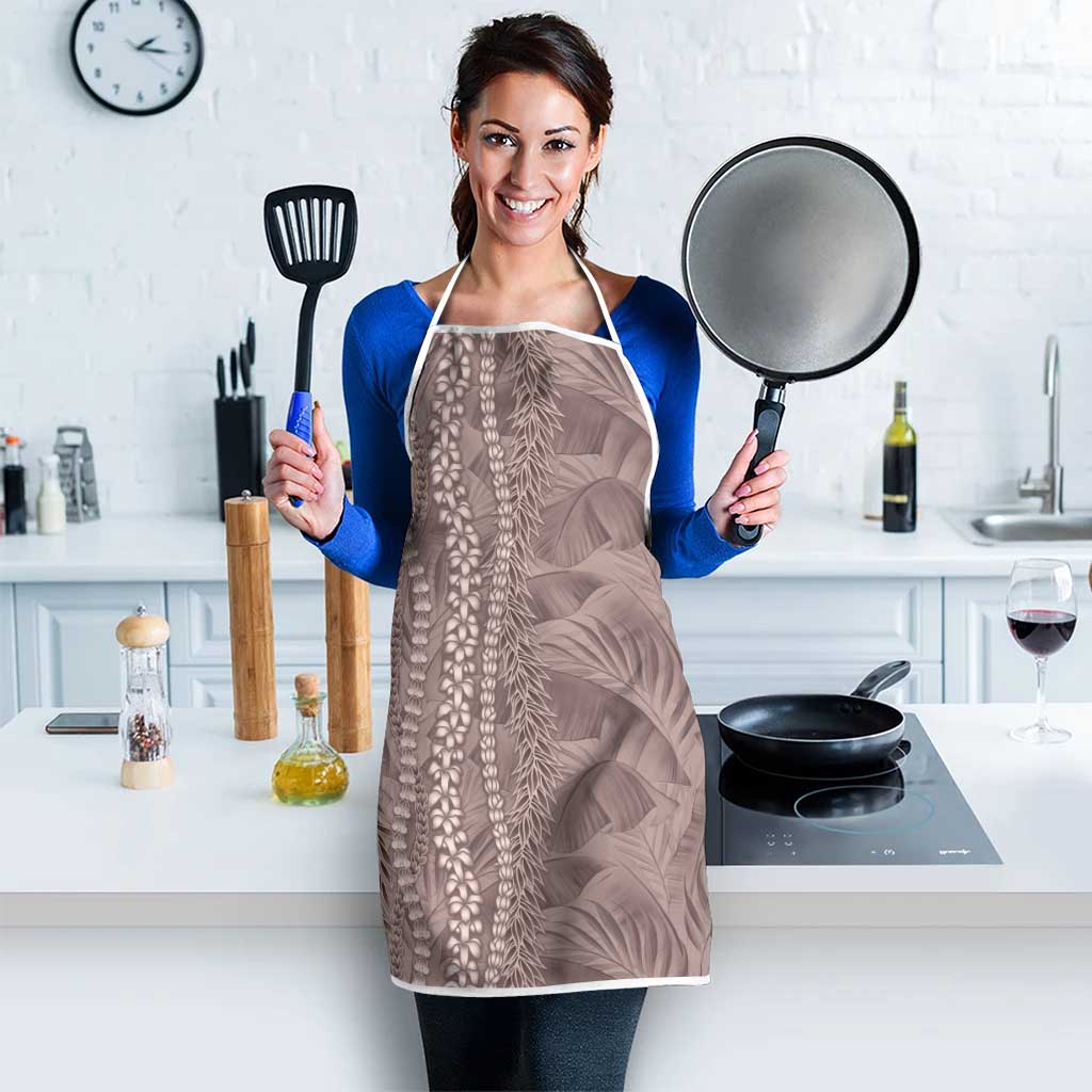 Hawaii Prince Kuhio Apron Mocha Hawaiian Lau Maia With Leis