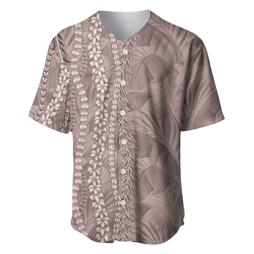 Hawaii Prince Kuhio Baseball Jersey Mocha Hawaiian Lau Maia With Leis