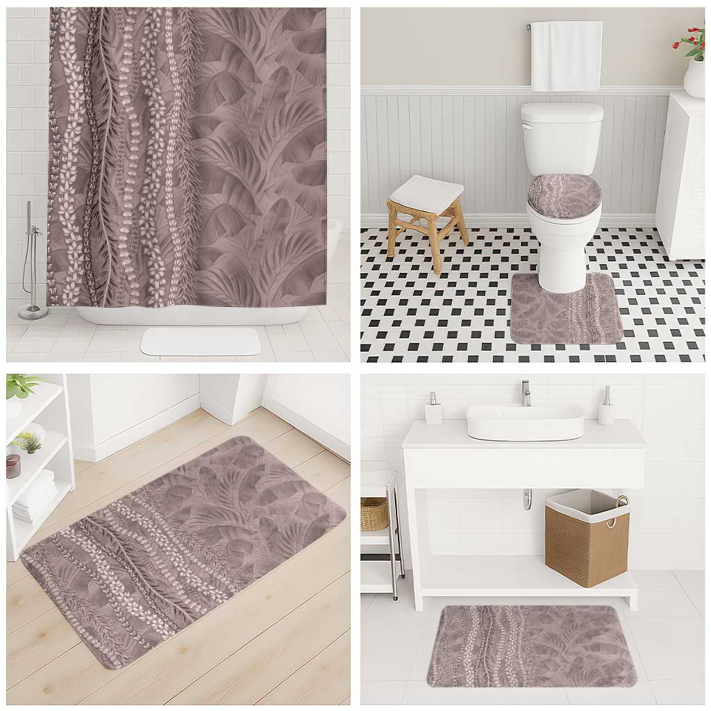 Hawaii Prince Kuhio Bathroom Set Mocha Hawaiian Lau Maia With Leis
