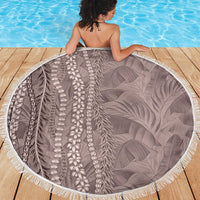 Hawaii Prince Kuhio Beach Blanket Mocha Hawaiian Lau Maia With Leis LT05 - Polynesian Pride