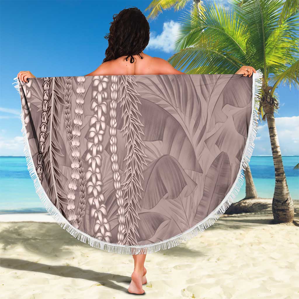 Hawaii Prince Kuhio Beach Blanket Mocha Hawaiian Lau Maia With Leis LT05 - Polynesian Pride