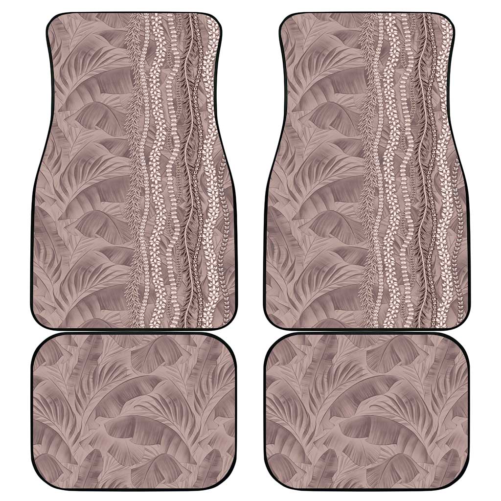 Hawaii Prince Kuhio Car Mats Mocha Hawaiian Lau Maia With Leis LT05 - Polynesian Pride
