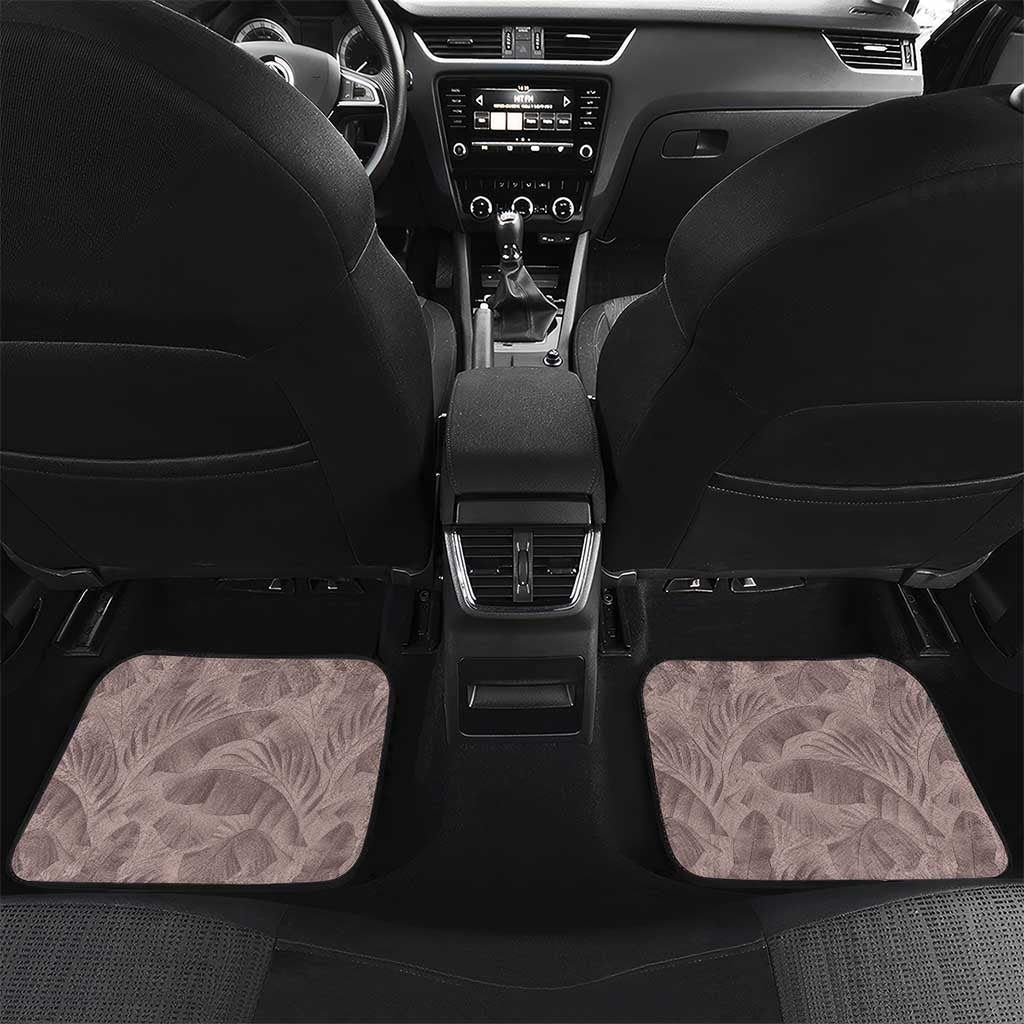 Hawaii Prince Kuhio Car Mats Mocha Hawaiian Lau Maia With Leis LT05 Set 2pcs - Back Mocha - Polynesian Pride
