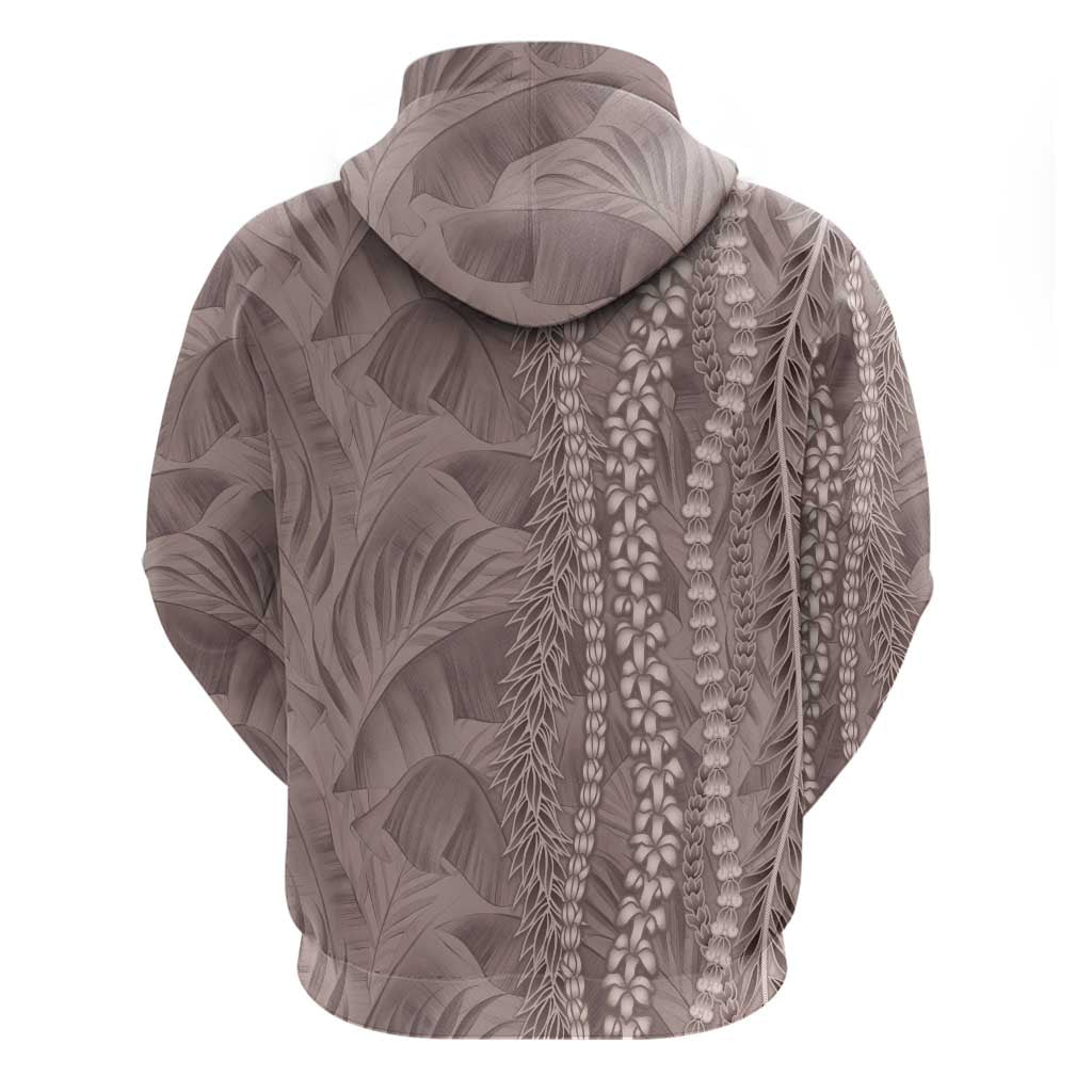 Hawaii Prince Kuhio Hoodie Mocha Hawaiian Lau Maia With Leis