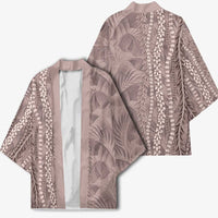 Hawaii Prince Kuhio Kimono Mocha Hawaiian Lau Maia With Leis
