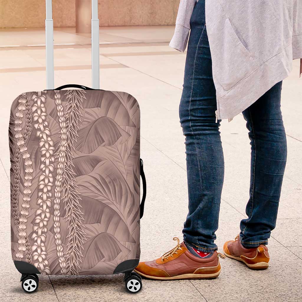 Hawaii Prince Kuhio Luggage Cover Mocha Hawaiian Lau Maia With Leis LT05 Mocha - Polynesian Pride