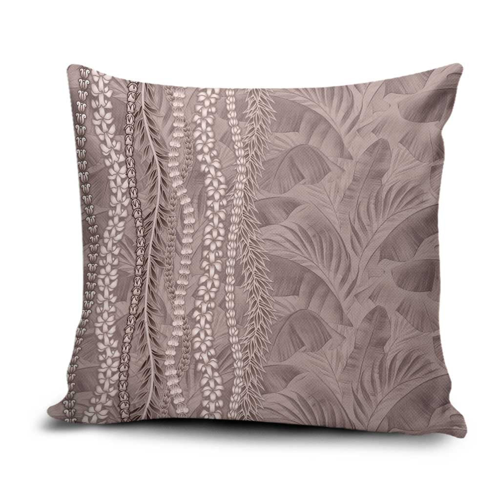 Hawaii Prince Kuhio Pillow Cover Mocha Hawaiian Lau Maia With Leis LT05 Mocha - Polynesian Pride