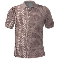 Hawaii Prince Kuhio Polo Shirt Mocha Hawaiian Lau Maia With Leis
