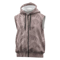 Hawaii Prince Kuhio Sleeveless Zip Hoodie Mocha Hawaiian Lau Maia With Leis LT05 Mocha - Polynesian Pride