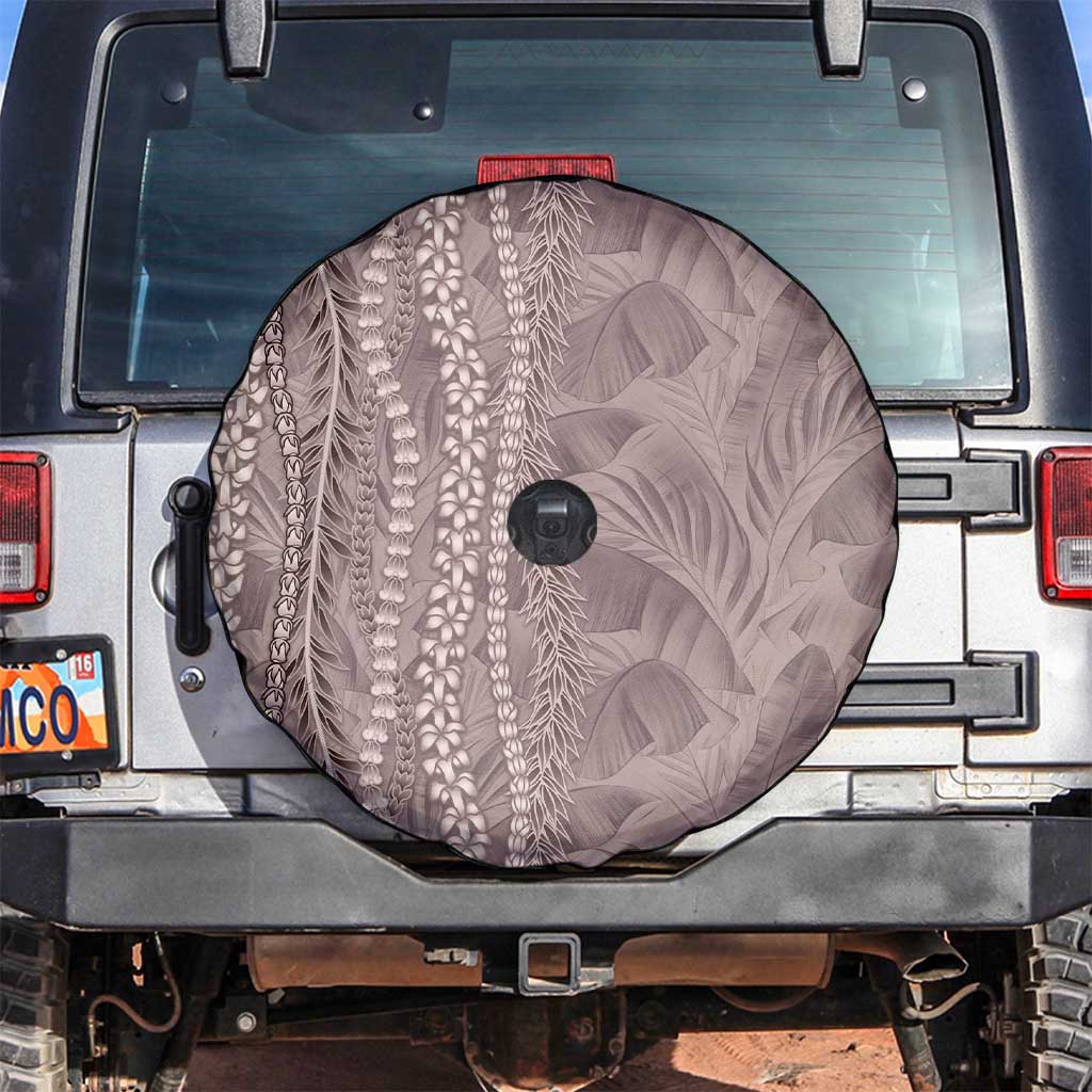 Hawaii Prince Kuhio Spare Tire Cover Mocha Hawaiian Lau Maia With Leis
