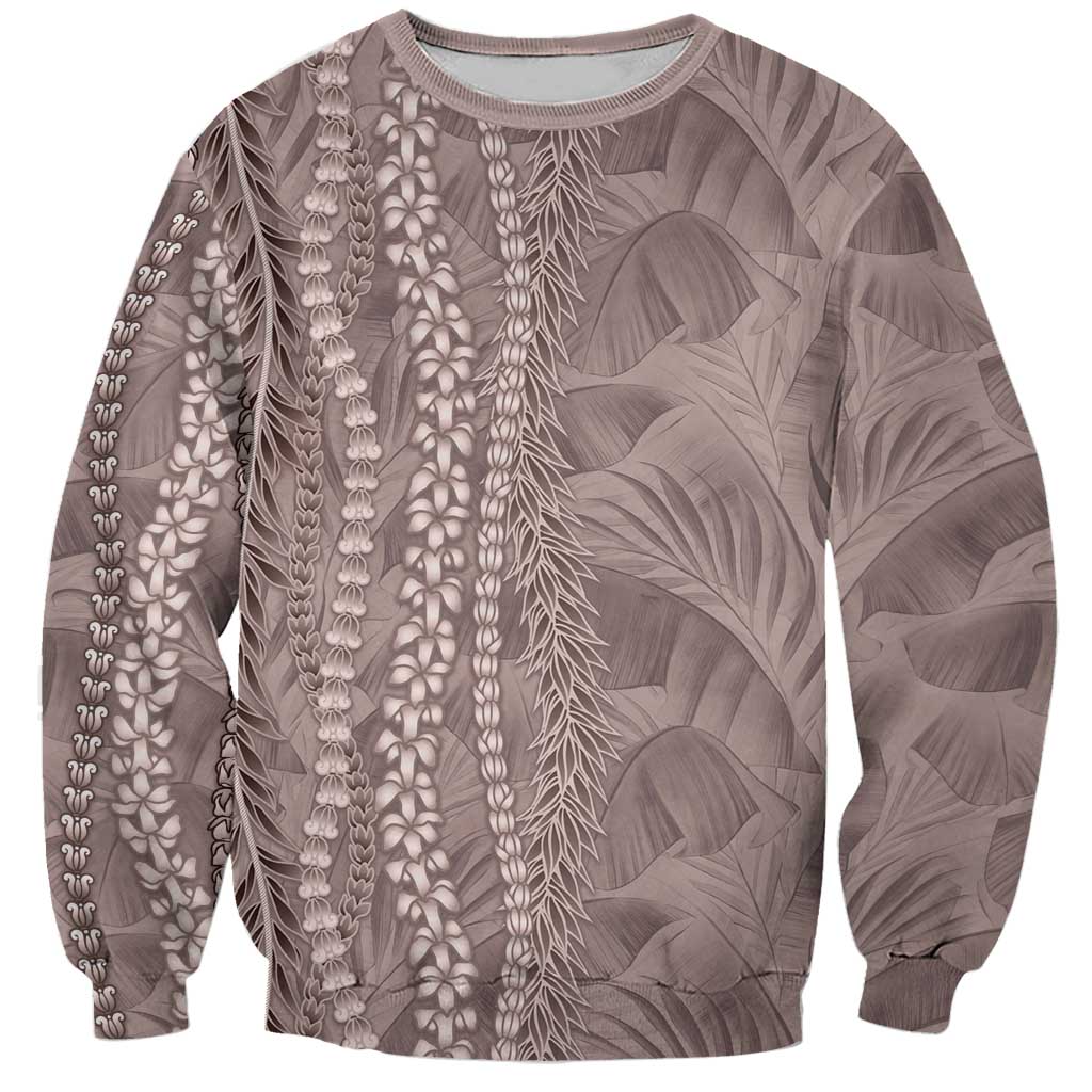 Hawaii Prince Kuhio Sweatshirt Mocha Hawaiian Lau Maia With Leis LT05 Unisex Mocha - Polynesian Pride