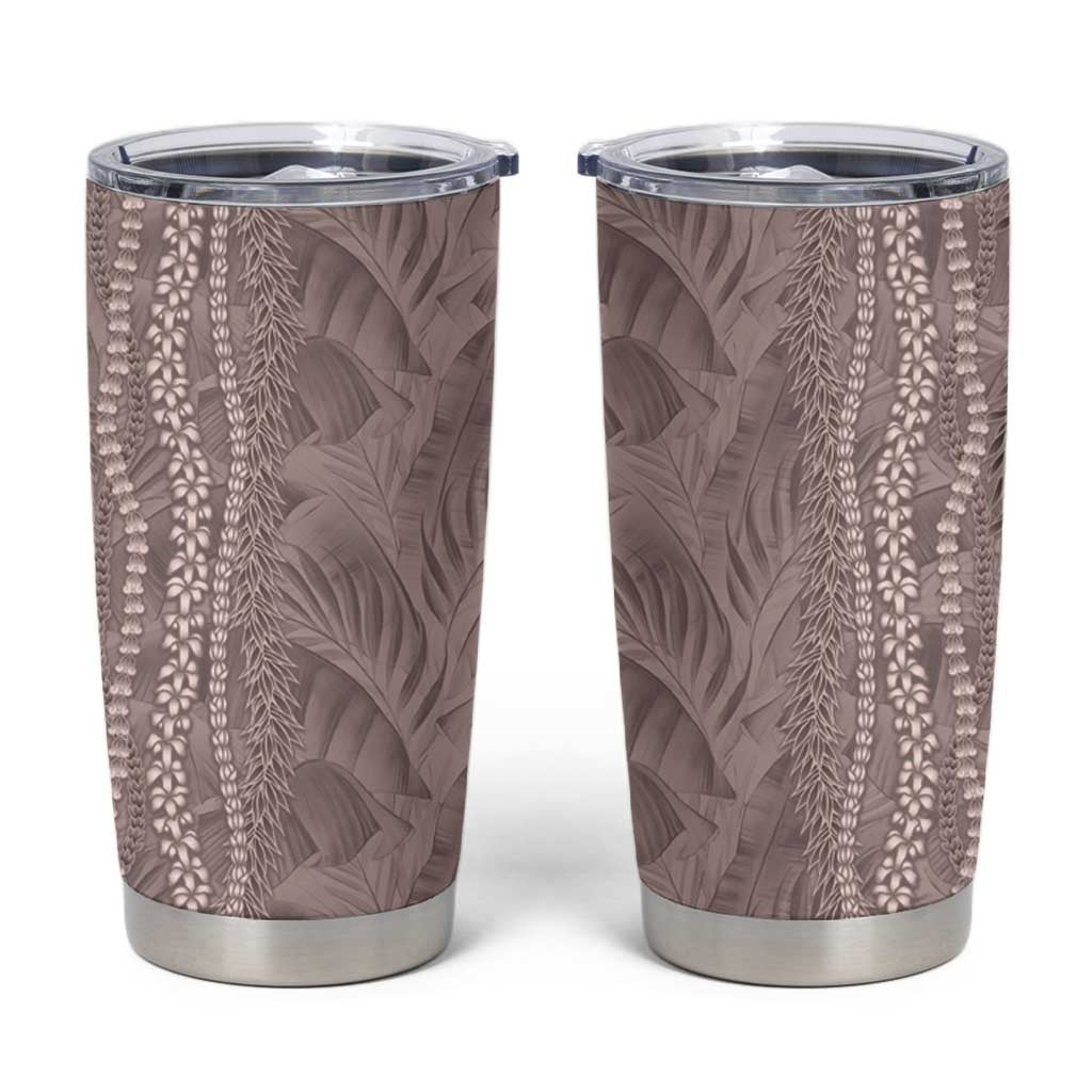 Hawaii Prince Kuhio Tumbler Cup Mocha Hawaiian Lau Maia With Leis