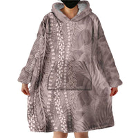 Hawaii Prince Kuhio Wearable Blanket Hoodie Mocha Hawaiian Lau Maia With Leis LT05 - Polynesian Pride