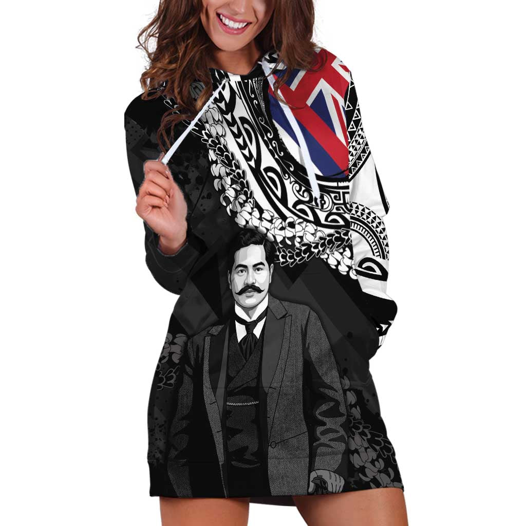Personalised Hawaii Prince Kuhio Hoodie Dress Hawaiian Maile Lei