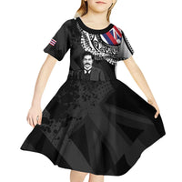 Personalised Hawaii Prince Kuhio Kid Short Sleeve Dress Hawaiian Maile Lei
