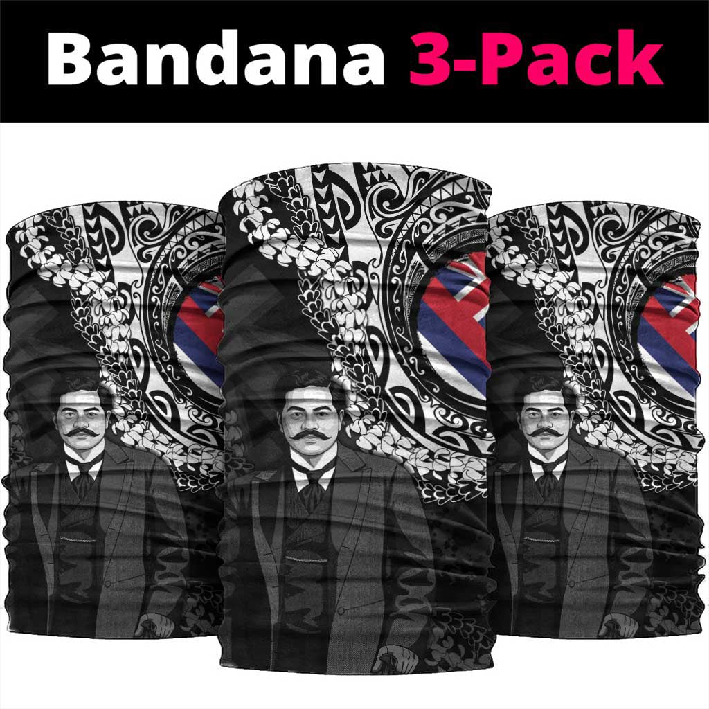 Hawaii Prince Kuhio Neck Gaiter Hawaiian Maile Lei LT05 package One Size: 25*50cm Black - Polynesian Pride