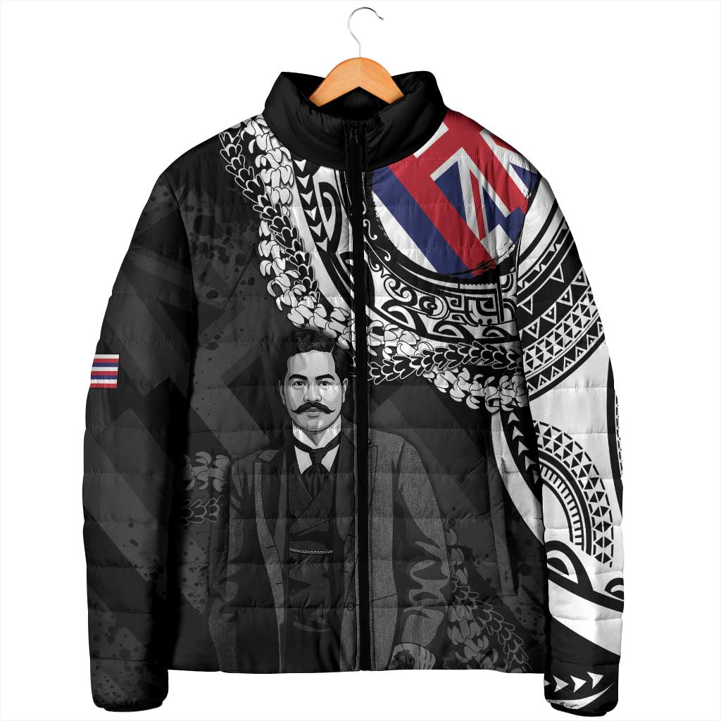Personalised Hawaii Prince Kuhio Padded Jacket Hawaiian Maile Lei
