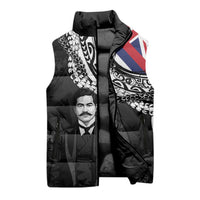 Personalised Hawaii Prince Kuhio Sleeveless Puffer Jacket Hawaiian Maile Lei