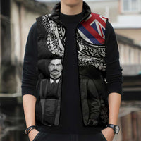 Personalised Hawaii Prince Kuhio Sleeveless Puffer Jacket Hawaiian Maile Lei