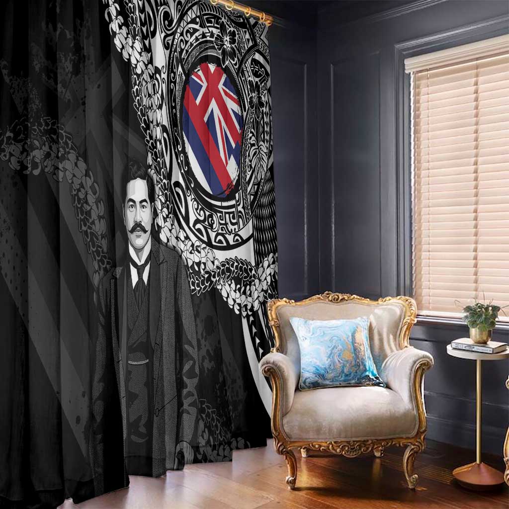 Hawaii Prince Kuhio Window Curtain Hawaiian Maile Lei