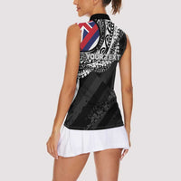 Personalised Hawaii Prince Kuhio Women Sleeveless Polo Shirt Hawaiian Maile Lei LT05 - Polynesian Pride
