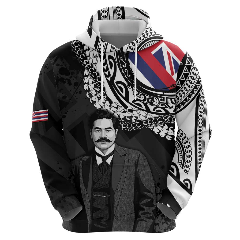Personalised Hawaii Prince Kuhio Zip Hoodie Hawaiian Maile Lei