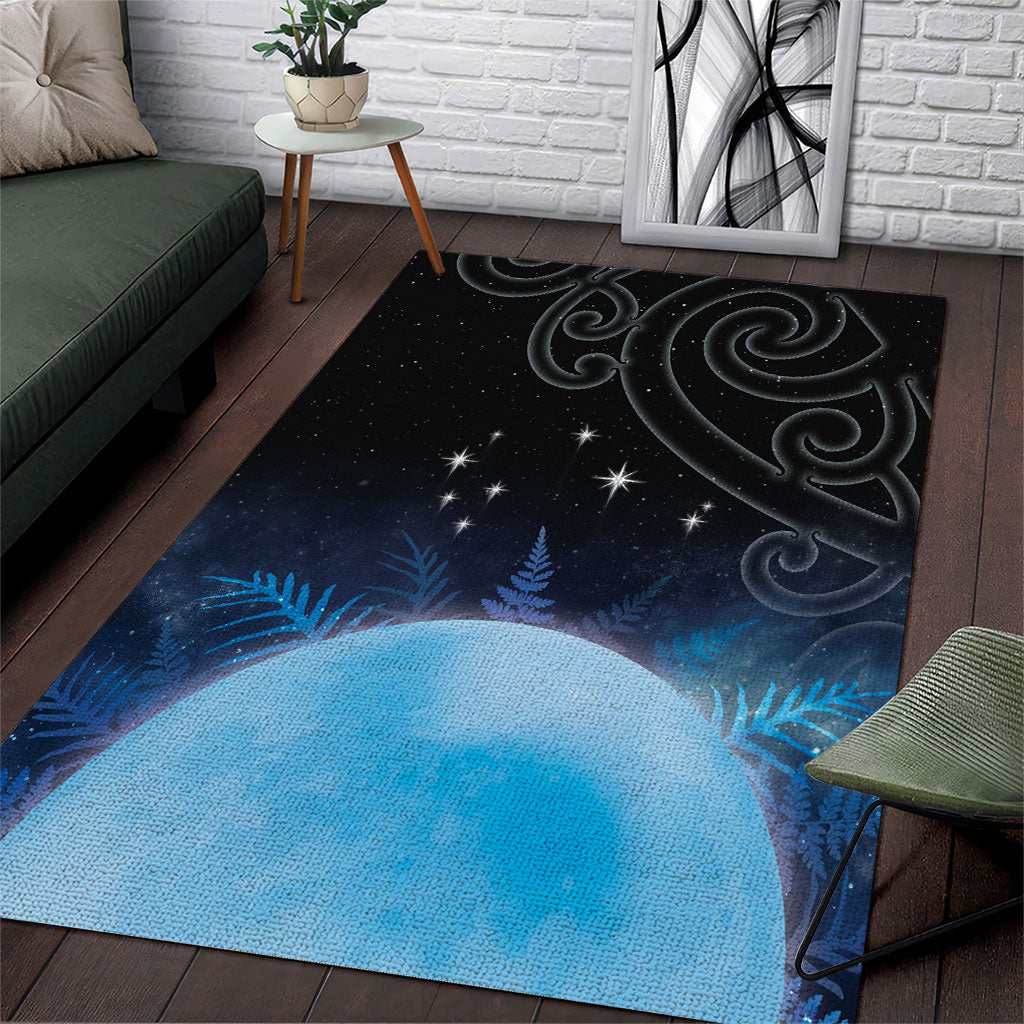 New Zealand Matariki Area Rug Pleiades Star Cluster Blue Galaxy LT05 Blue - Polynesian Pride