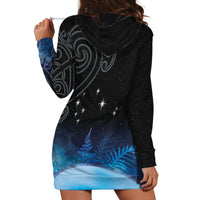 New Zealand Matariki Hoodie Dress Pleiades Star Cluster Blue Galaxy LT05 - Polynesian Pride