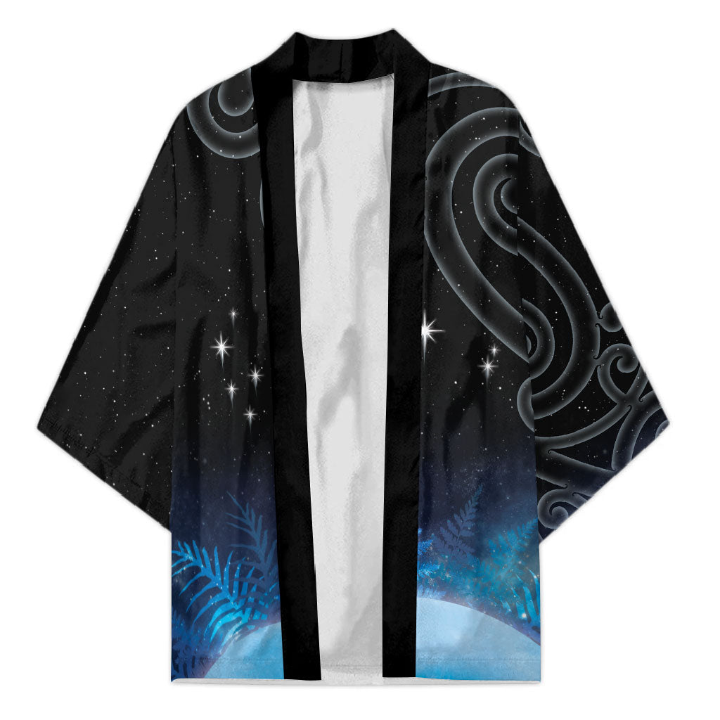 New Zealand Matariki Kimono Pleiades Star Cluster Blue Galaxy LT05 Unisex Blue - Polynesian Pride