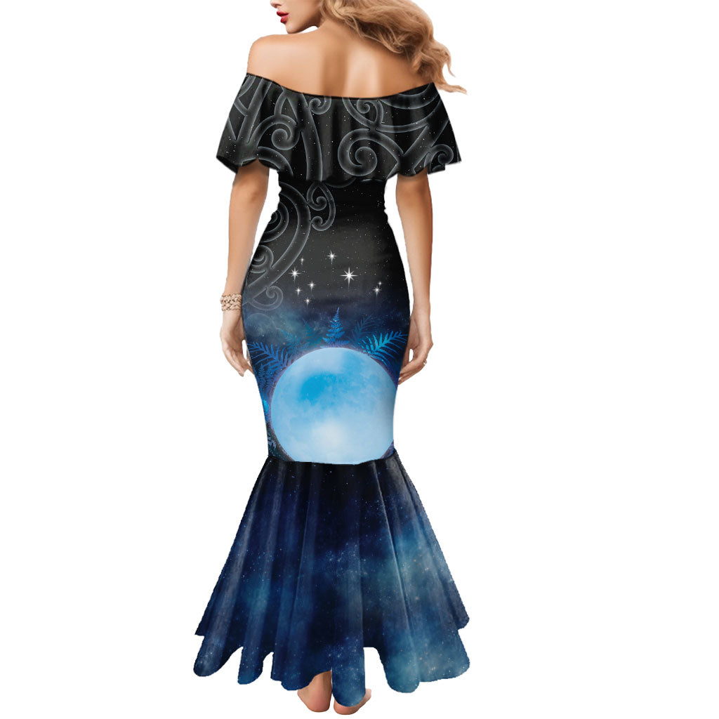 New Zealand Matariki Mermaid Dress Pleiades Star Cluster Blue Galaxy LT05 - Polynesian Pride