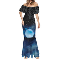 New Zealand Matariki Mermaid Dress Pleiades Star Cluster Blue Galaxy LT05 - Polynesian Pride