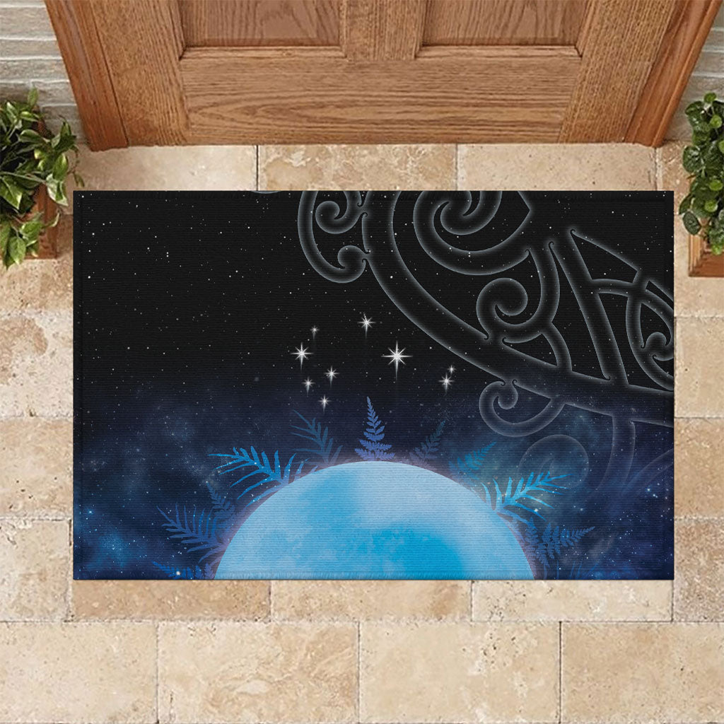 New Zealand Matariki Rubber Doormat Pleiades Star Cluster Blue Galaxy LT05 Blue - Polynesian Pride