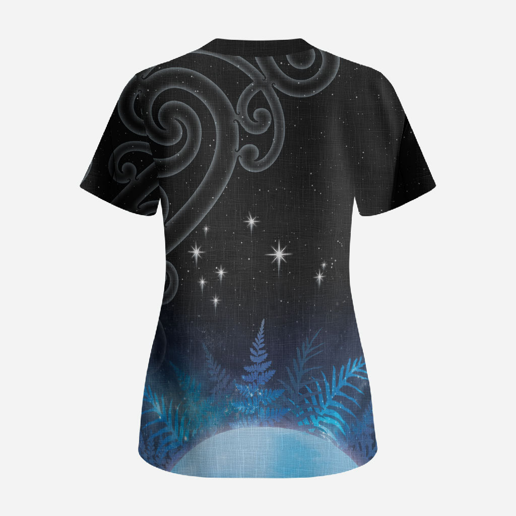 New Zealand Matariki Scrub Top Pleiades Star Cluster Blue Galaxy