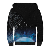 New Zealand Matariki Sherpa Hoodie Pleiades Star Cluster Blue Galaxy LT05 - Polynesian Pride