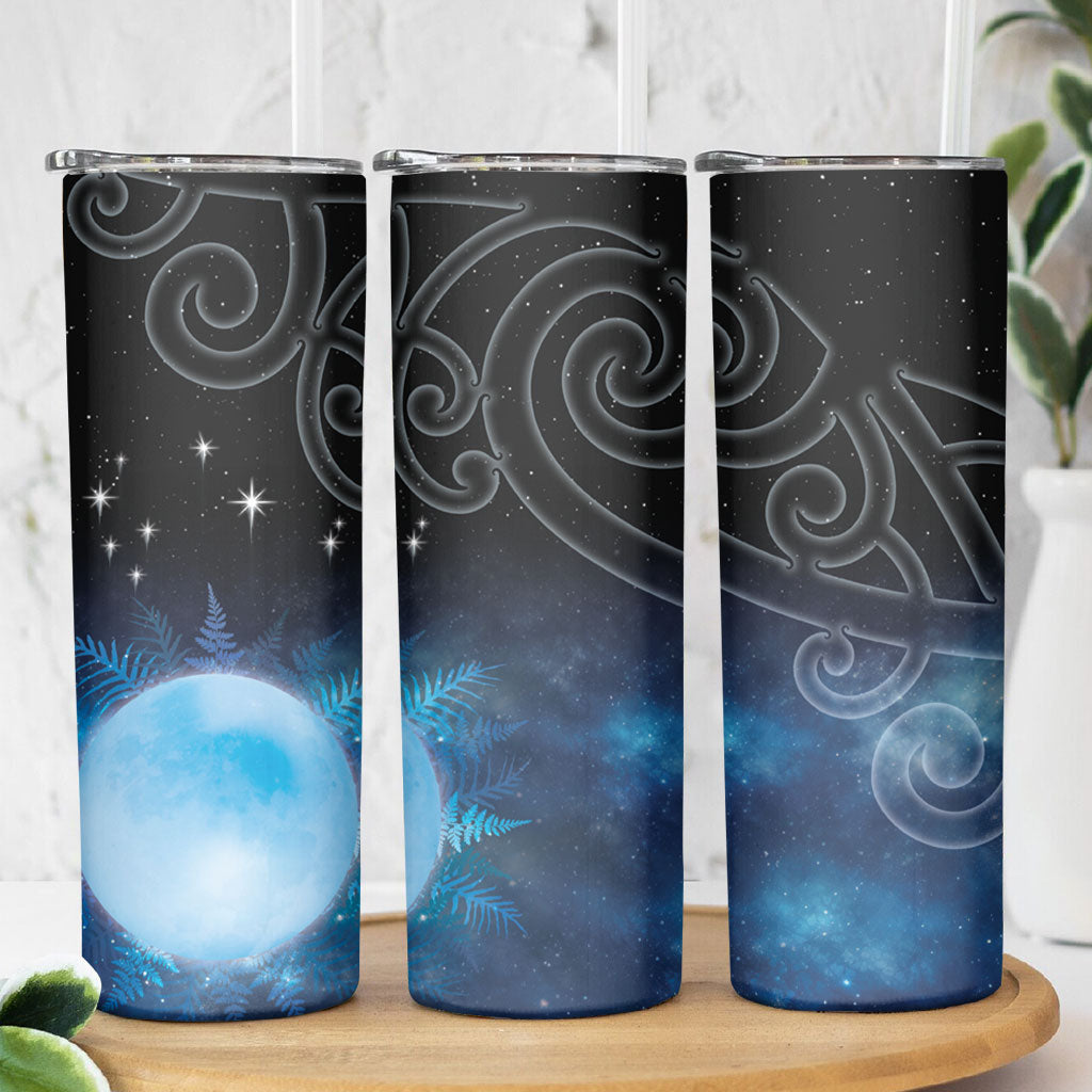 New Zealand Matariki Skinny Tumbler Pleiades Star Cluster Blue Galaxy LT05 - Polynesian Pride