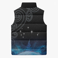 New Zealand Matariki Sleeveless Puffer Jacket Pleiades Star Cluster Blue Galaxy LT05 - Polynesian Pride