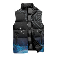 New Zealand Matariki Sleeveless Puffer Jacket Pleiades Star Cluster Blue Galaxy LT05 - Polynesian Pride