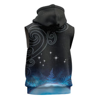New Zealand Matariki Sleeveless Zip Hoodie Pleiades Star Cluster Blue Galaxy LT05 - Polynesian Pride