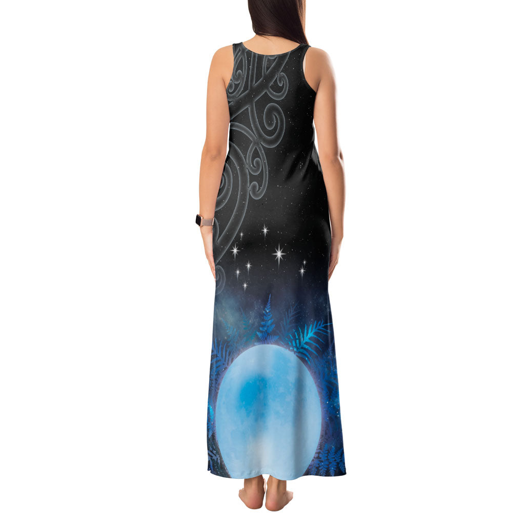 New Zealand Matariki Tank Maxi Dress Pleiades Star Cluster Blue Galaxy LT05 - Polynesian Pride