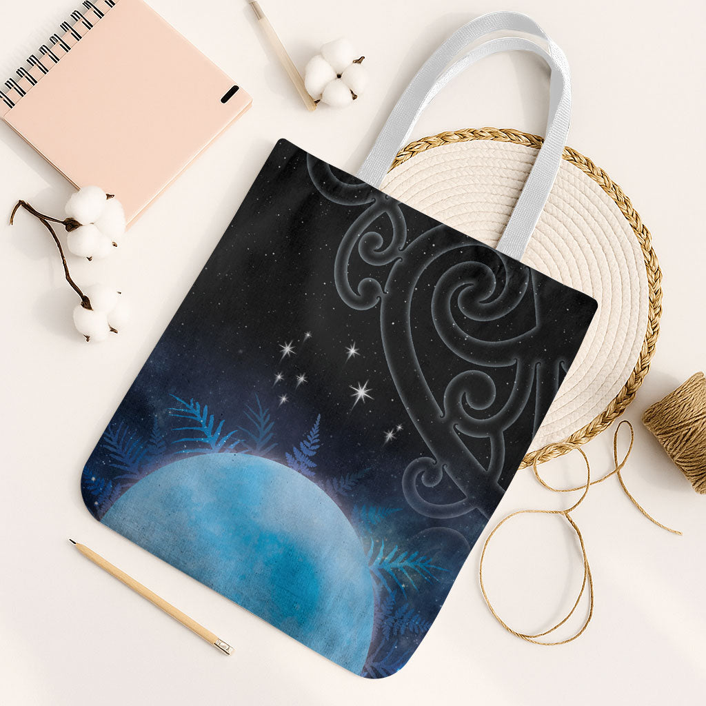 New Zealand Matariki Tote Bag Pleiades Star Cluster Blue Galaxy
