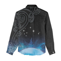 New Zealand Matariki Women Casual Shirt Pleiades Star Cluster Blue Galaxy LT05 - Polynesian Pride