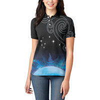 New Zealand Matariki Women Polo Shirt Pleiades Star Cluster Blue Galaxy LT05 - Polynesian Pride