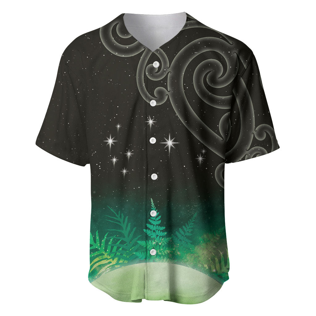 New Zealand Matariki Baseball Jersey Pleiades Star Cluster Green Galaxy