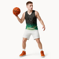 New Zealand Matariki Basketball Jersey Pleiades Star Cluster Green Galaxy LT05 - Polynesian Pride