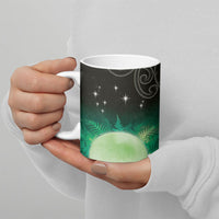 New Zealand Matariki Ceramic Mug Pleiades Star Cluster Green Galaxy