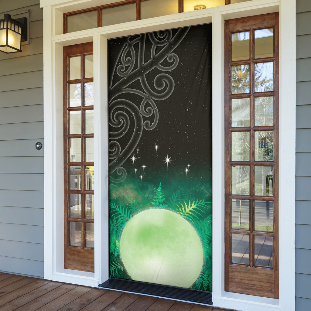 New Zealand Matariki Door Cover Pleiades Star Cluster Green Galaxy LT05 - Polynesian Pride