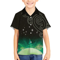 New Zealand Matariki Hawaiian Shirt Pleiades Star Cluster Green Galaxy LT05 - Polynesian Pride